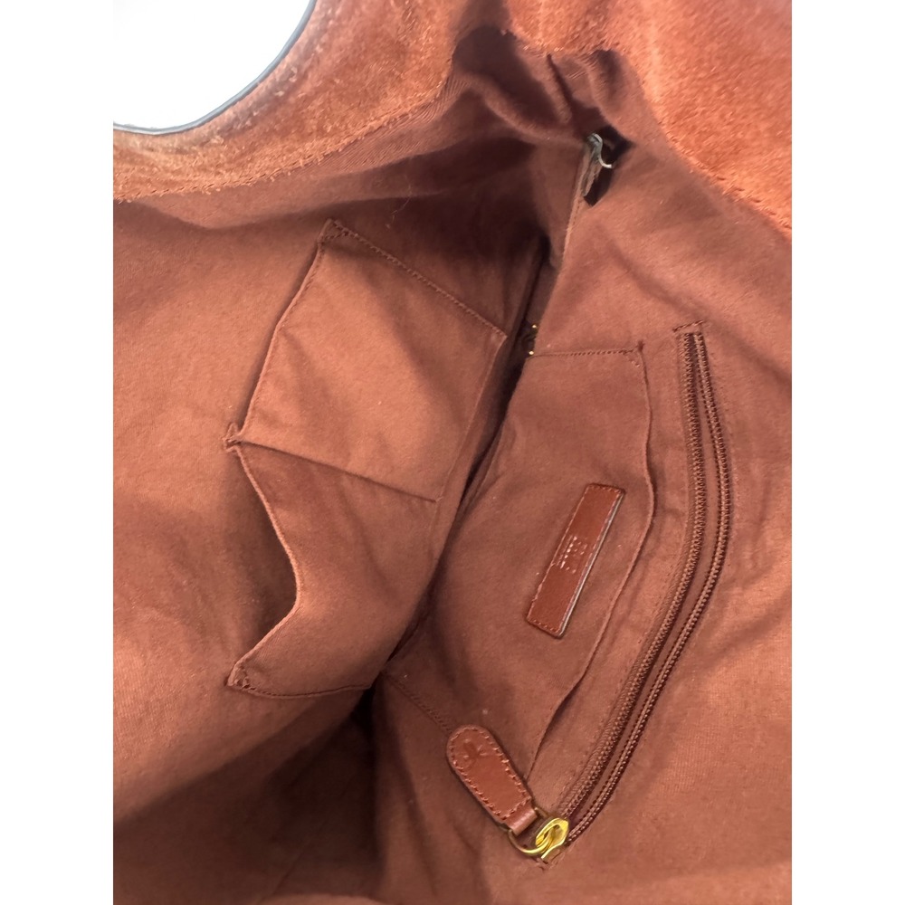 Frye Leather Hobo Bag Womens Large Cognac Brown Boho Classic Everyday Bag - Picture 9 of 10